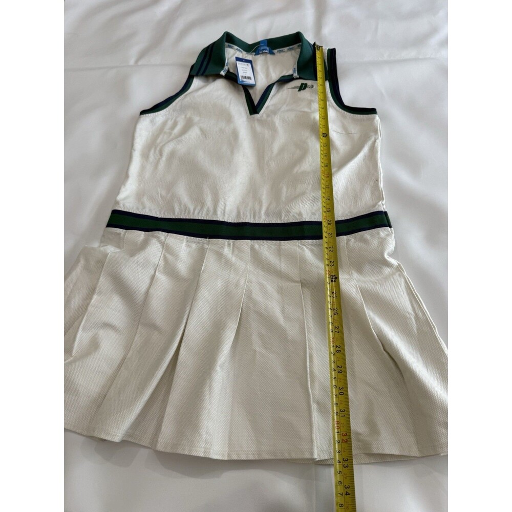 Prince Pickleball Women's Collared Pleated Dress White Green Size L - Picture 7 of 10